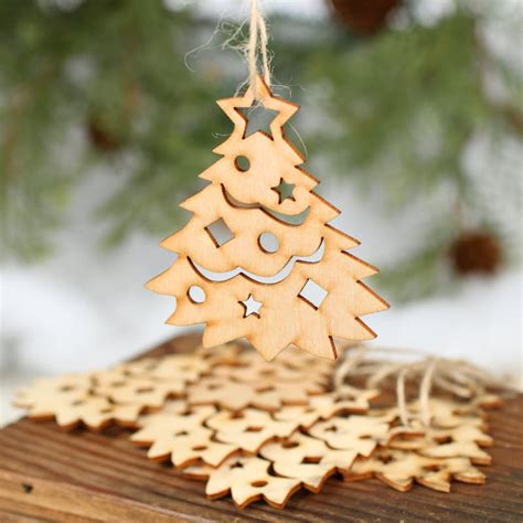 unfinished wooden christmas tree ornaments